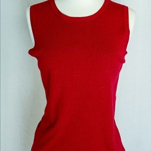 Ann Taylor Red Knit Sweater sleeveless.